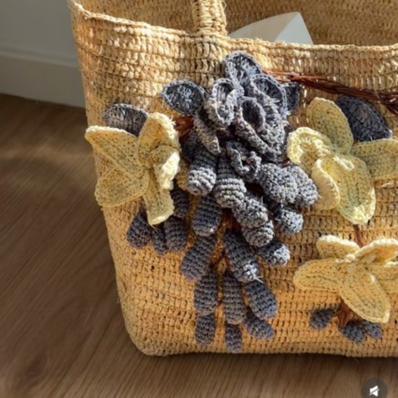 Yeni El Yapımı Rafya 3D Gül Ça - Women'S Raffia Bags incelemesi ve fiyatı